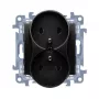 KONTAKT SIMON 10 Modulo presa doppia 2x Z/U morsetti a vite 16A 250V nero opaco