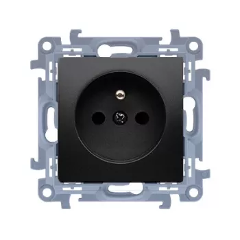 KONTAKT SIMON 10 Modulo nero opaco presa 1x Z/U con protezioni e connessioni rapide 16A 250V