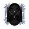 KONTAKT SIMON 10 Modulo 2x presa tipo F nero opaco morsetti a vite 16A 250V