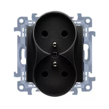 KONTAKT SIMON 10 Modulo 2x presa tipo F nero opaco morsetti a vite 16A 250V