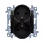 KONTAKT SIMON 10 Modulo 2x presa tipo F nero opaco morsetti a vite 16A 250V