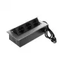 DELTA FPS-3S/CABLE ciabatta da incasso per mobili con 3 prese, cavo 1,5 m, nero