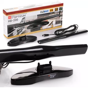 Antenna attiva da interno OPTICUM ANT0136 HD-200 DVB-T2 nero