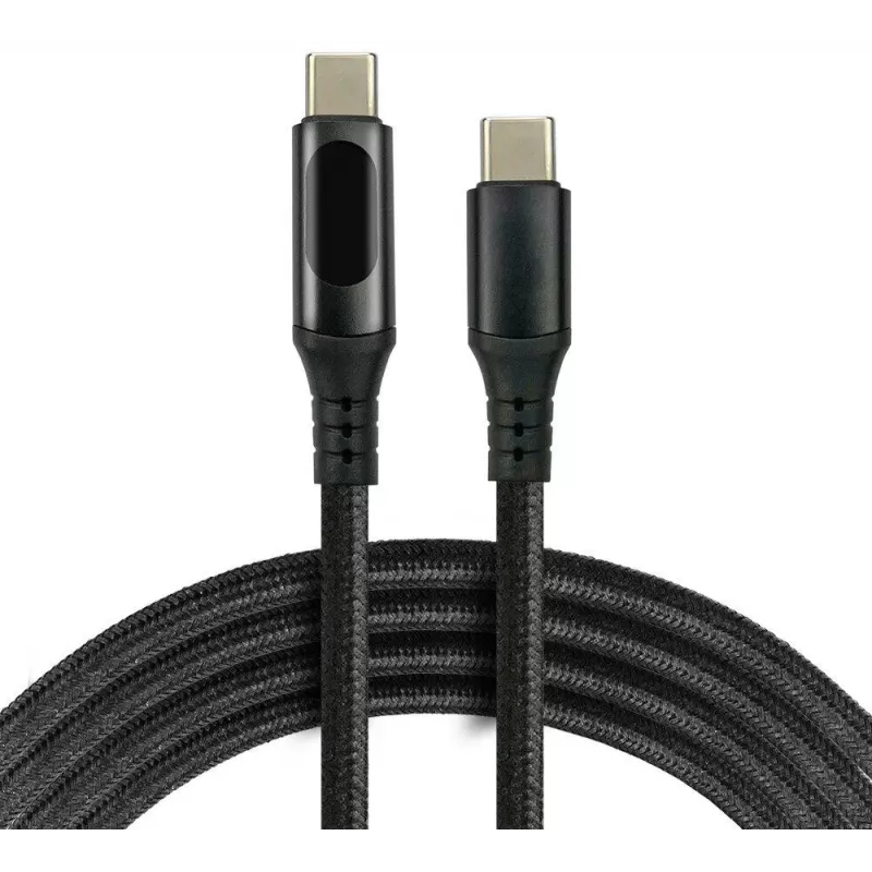 Cavo USB-C a USB-C con display LCD di potenza, 3m, 45W PD, nero