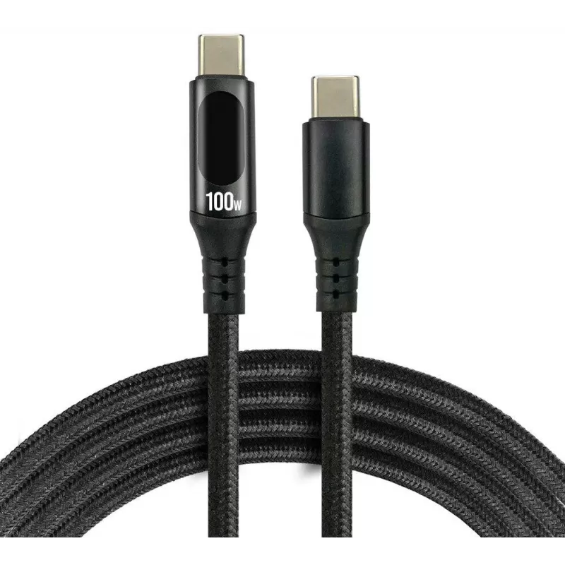 Cavo USB-C a USB-C 2m 100W display LCD di potenza everActive CBB-2PD5L