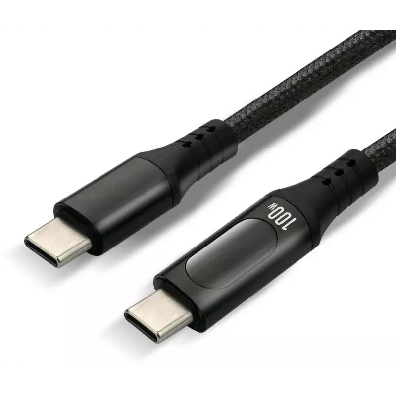 Cavo USB-C a USB-C 2m 100W display LCD di potenza everActive CBB-2PD5L
