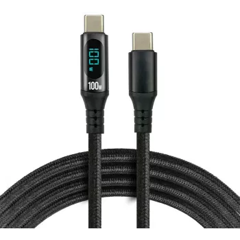 Cavo USB-C a USB-C 2m 100W display LCD di potenza everActive CBB-2PD5L