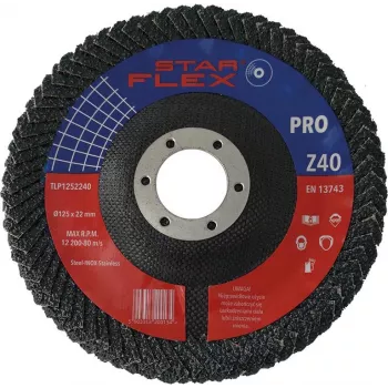 Disco lamellare PSG Star Flex 125x22,23 mm P40 corindone zirconio conico tipo 29 TLP1252240