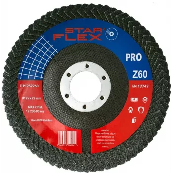 Disco lamellare PSG Star Flex 125x22,23mm P60 corindone zirconio per smerigliatrice angolare