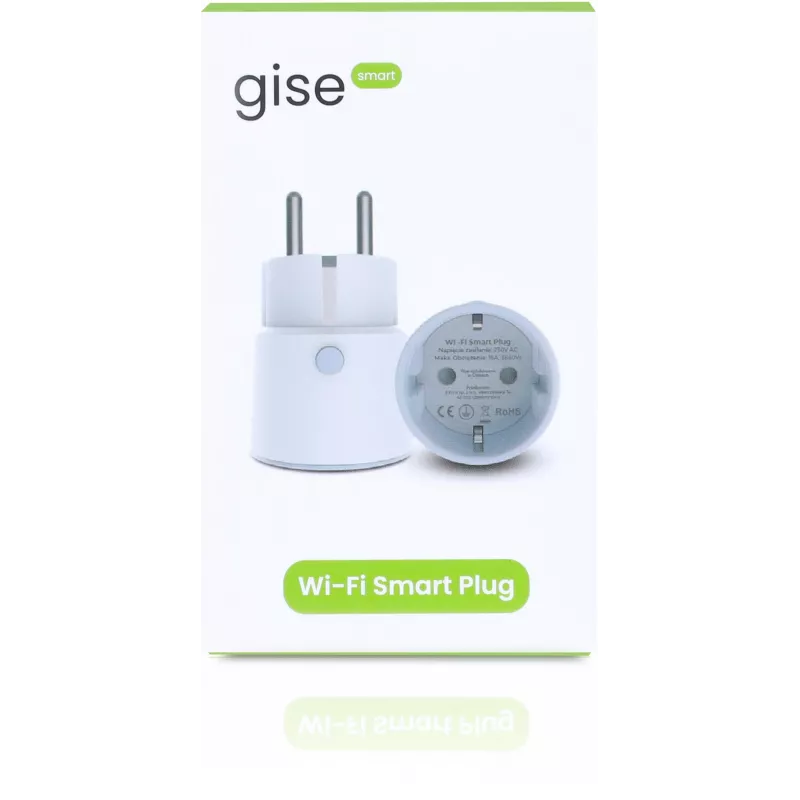 GISE SP-02 presa smart Wi-Fi con monitoraggio energia, 16A, 3680W, compatibile Tuya