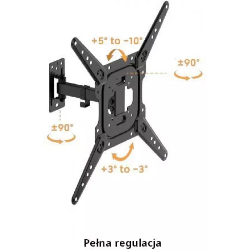 GETFORT GF-FM2365-30 supporto TV completamente orientabile per LED/LCD 23-65 pollici, 30 kg, VESA 400x400, nero