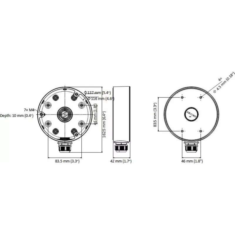 MITON MT-P1280-D21 scatola di connessione impermeabile IP65 120x80x55mm grigio chiaro