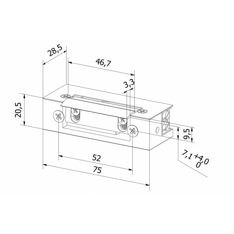 BIRA HARTTE S12U serratura elettrica, serie S, 12V AC/DC, standard
