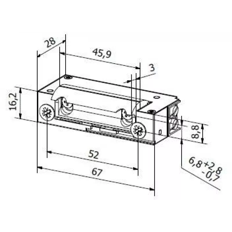 BIRA HARTTE XS00U-B serratura elettrica serie XS 12-24V AC/DC Low Current rinforzata