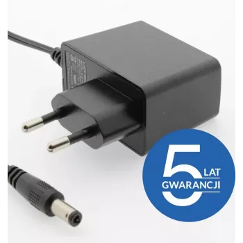 ESPE alimentatore a spina 12V 1A 12W con connettore maschio cavo dritto 2,1x5,5mm, 5 anni di garanzia