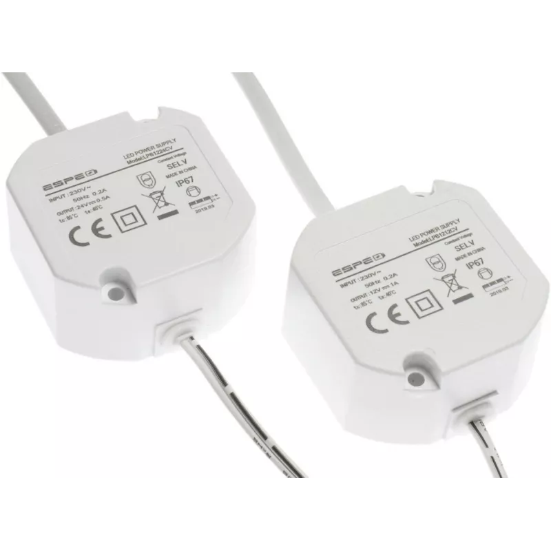 ESPE LP-1212-211 alimentatore 12V 1A 12W IP67 5.5/2.1mm