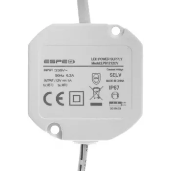 ESPE LP-1212-211 alimentatore 12V 1A 12W IP67 5.5/2.1mm