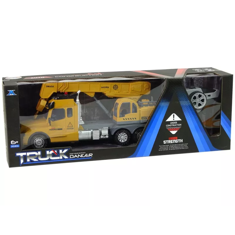 LEAN TOYS camion con gru radiocomandato Pilot 2.4G luci suoni giallo