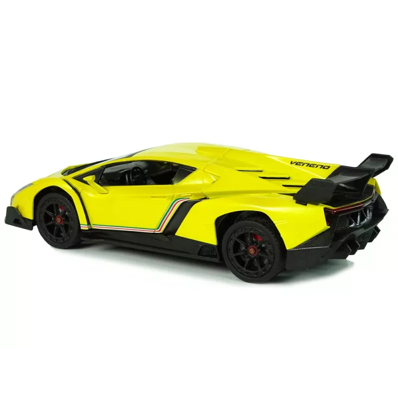 LEAN TOYS Radiocomando Lamborghini Veneno giallo 2,4 GHz volante auto RC con suono e luce