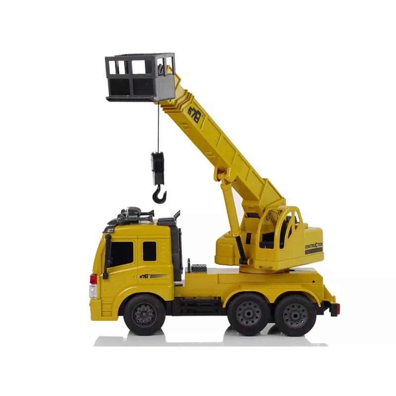 LEAN TOYS camion gru radiocomandato 1:20 Lift Crane Pilot 2.4G suono luci