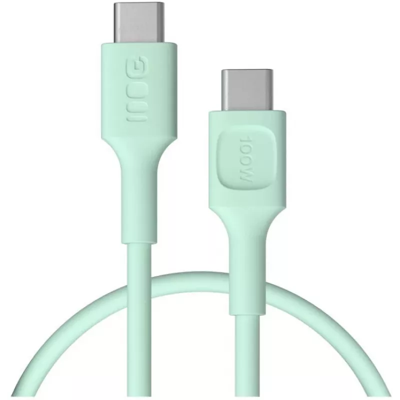 Green Cell PowerFlex cavo ricarica rapida USB-C a USB-C 100W 0,3m verde menta