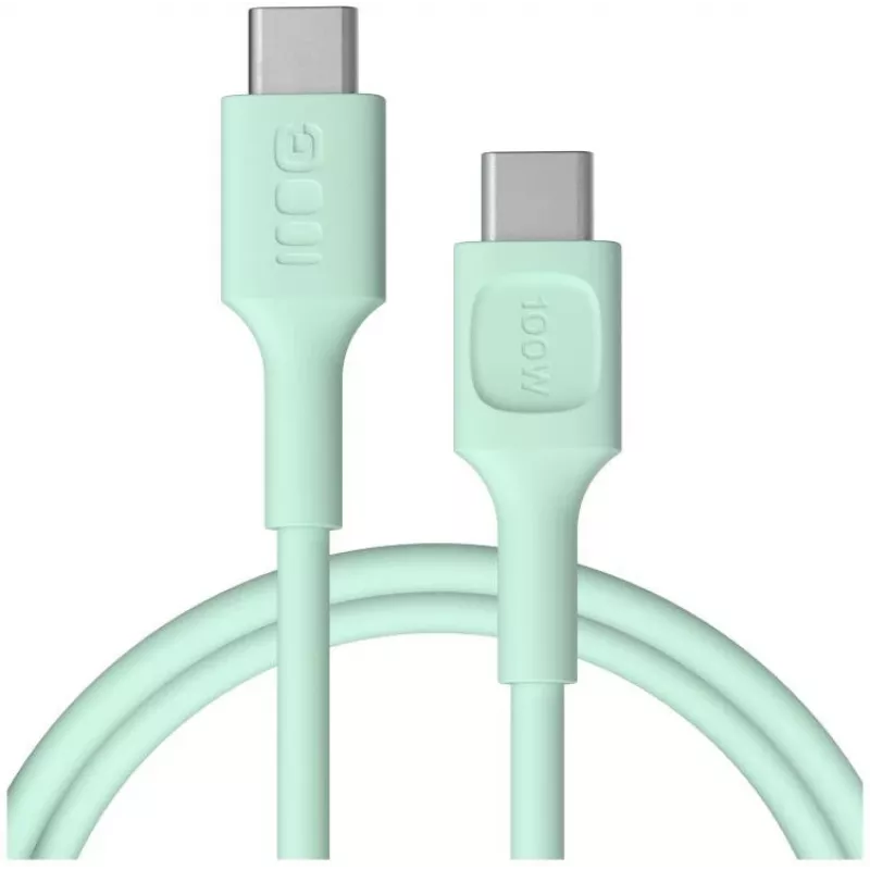 Green Cell PowerFlex cavo ricarica rapida USB Type-C a USB Type-C 100W verde menta 1,2m