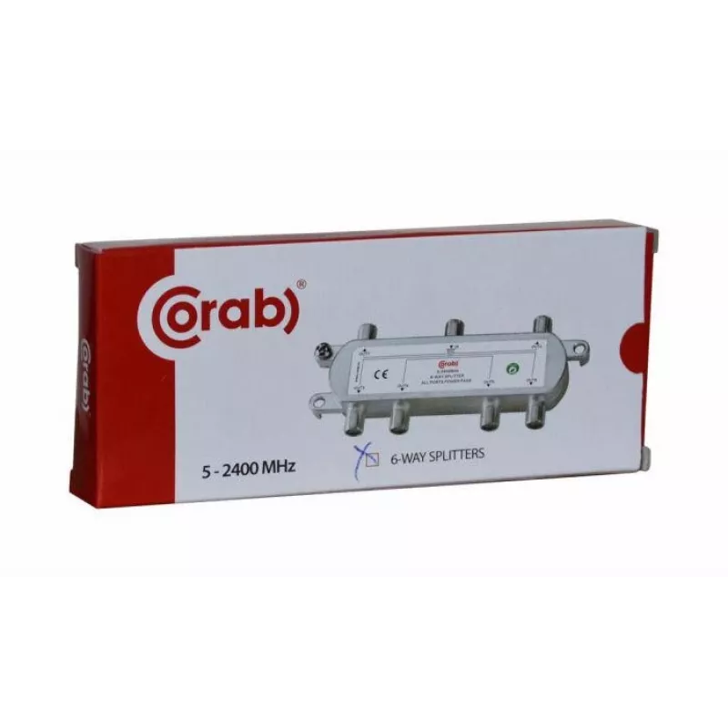 CORAB distributore di segnale TV/SAT a 6 vie 5-2400 MHz con passaggio DC