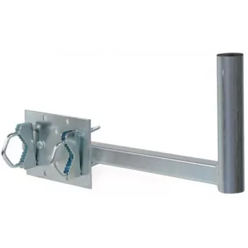 CORAB UBU-38/450-H supporto universale per balcone per antenne satellitari, terrestri e LTE, diametro palo 38 mm, sporgenza 450 mm, acciaio zincato a caldo, grigio metallizzato