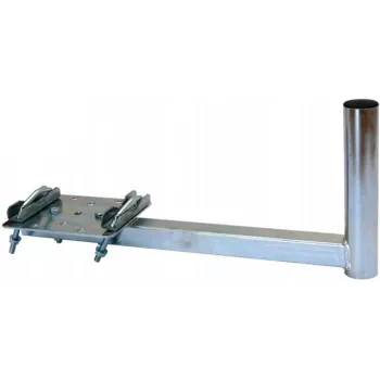 CORAB UBU-38/450-H supporto universale per balcone per antenne satellitari, terrestri e LTE, diametro palo 38 mm, sporgenza 450 mm, acciaio zincato a caldo, grigio metallizzato