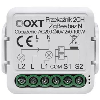 OXT modulo relè mini 2 canali senza neutro ZigBee TUYA T272