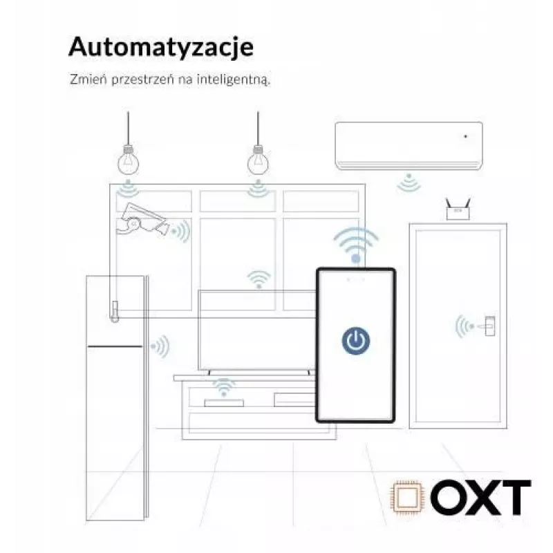 OXT T220P modulo relè Wi-Fi, 1 circuito, 16 A, misurazione energia, Tuya