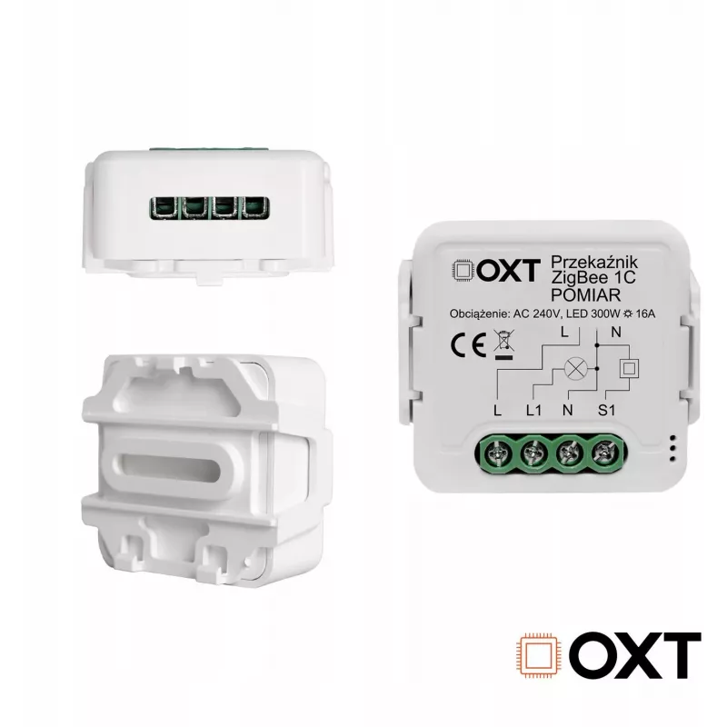 OXT T260P modulo relè smart 1 canale 16A con monitoraggio potenza, ZigBee 3.0, compatibile Tuya