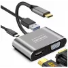 ZENWIRE Adattatore Hub Multiporta USB-C 4-in-1 HDMI 4K VGA USB-A Space Gray BYL-2310