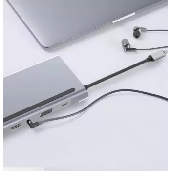 ZENWIRE Hub Adattatore USB-C 12-in-1 Docking Station 2x HDMI 4K Ethernet RJ45 USB 3.0 BYL-2211
