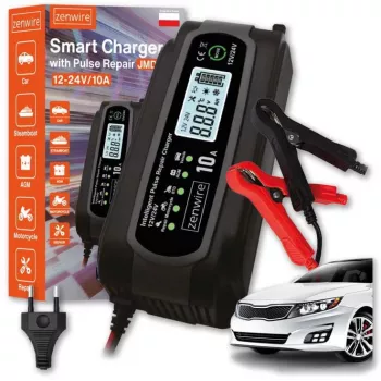 ZENWIRE JMD-10 Caricabatterie intelligente per auto 12V 24V 10A con funzione di riparazione