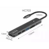 ZENWIRE BS-HC703 adattatore hub USB-C 7-in-1 con HDMI 4K, USB 3.0, SD, PD