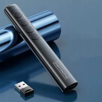 ZENWIRE S9 Puntatore laser USB per presentazioni, 2,4 GHz, laser rosso, nero