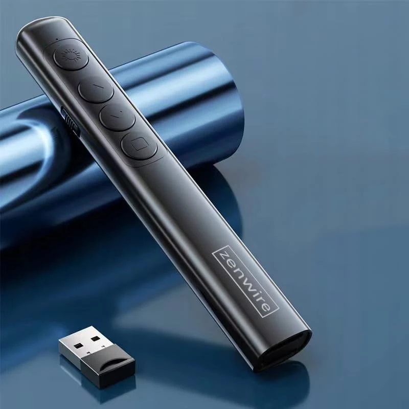 ZENWIRE S9 Puntatore laser USB per presentazioni, 2,4 GHz, laser rosso, nero