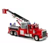 LEAN TOYS Camion dei pompieri con scala girevole estensibile, R/C, suono, luce, sirena