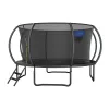MERACH MR-2429B2 Trampolino, 3,6 m (12 ft) con rete di sicurezza e scaletta, nero/blu