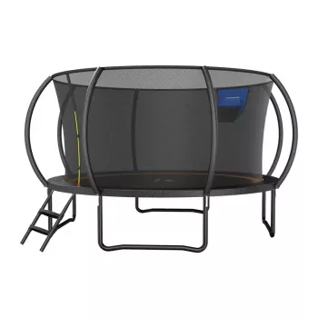 MERACH MR-2429B2 Trampolino, 3,6 m (12 ft) con rete di sicurezza e scaletta, nero/blu