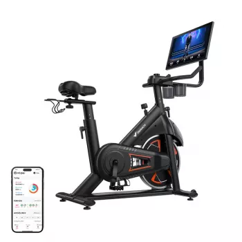 MERACH MR-S36B3 Cyclette - Bici verticale magnetica con Bluetooth, display LCD, trasmissione a cinghia, volano 6 kg, peso massimo utente 120 kg