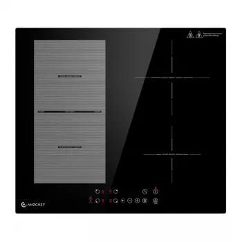 AMZCHEF CE-FS-I72S-FFDD07 Piano cottura a induzione 4 zone 7200W nero da incasso