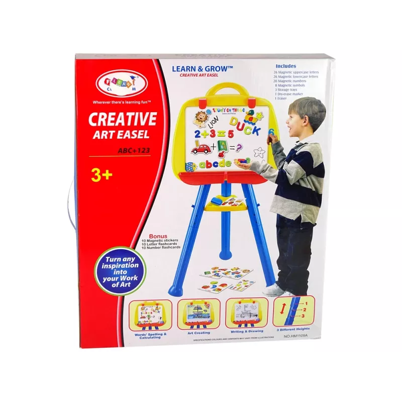 LEAN TOYS Lavagna magnetica da terra 1200x900mm double-face girevole 360°