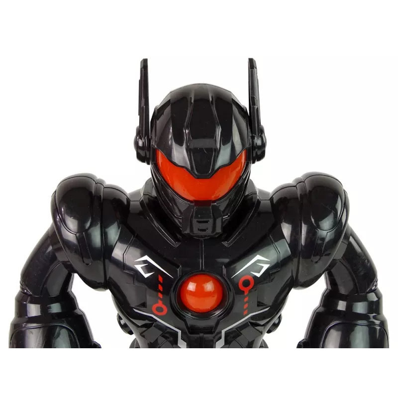 LEAN TOYS Robot interattivo con funzione di camminata, suono e luce, Nero