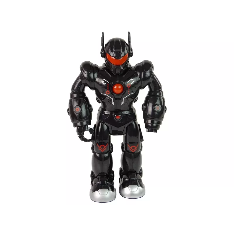 LEAN TOYS Robot interattivo con funzione di camminata, suono e luce, Nero