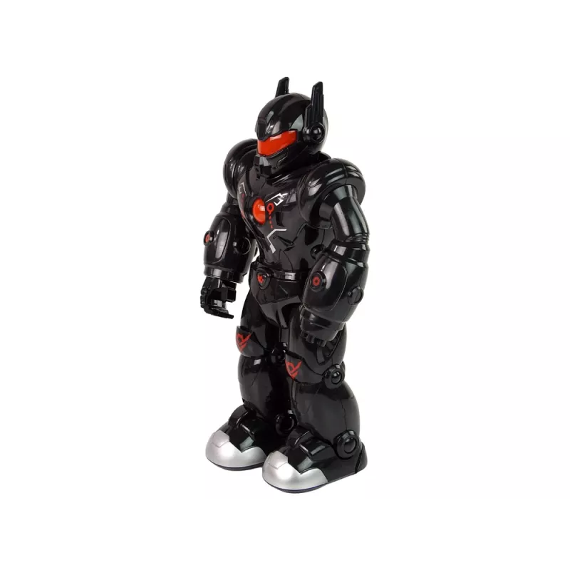 LEAN TOYS Robot interattivo con funzione di camminata, suono e luce, Nero