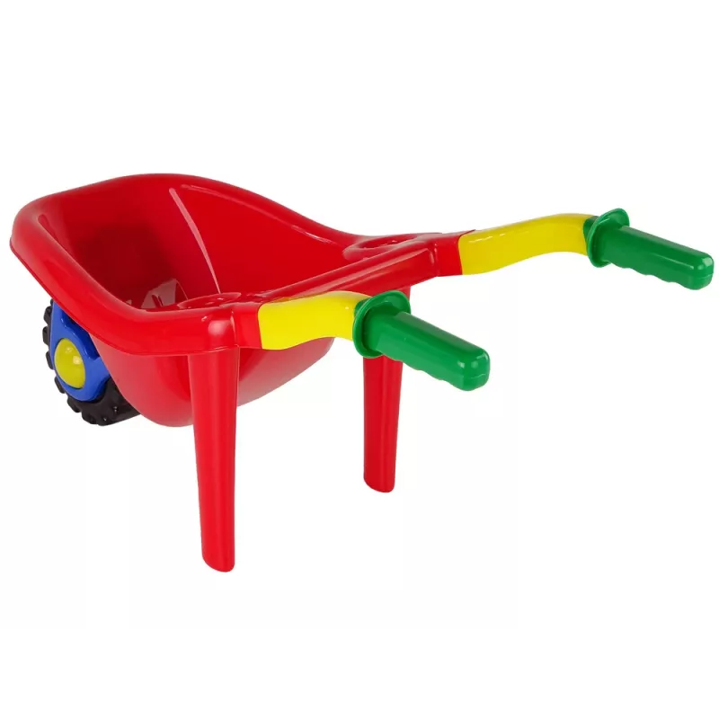 HEMAR Grande carriola da giardino colorata Rossa 100L 120kg