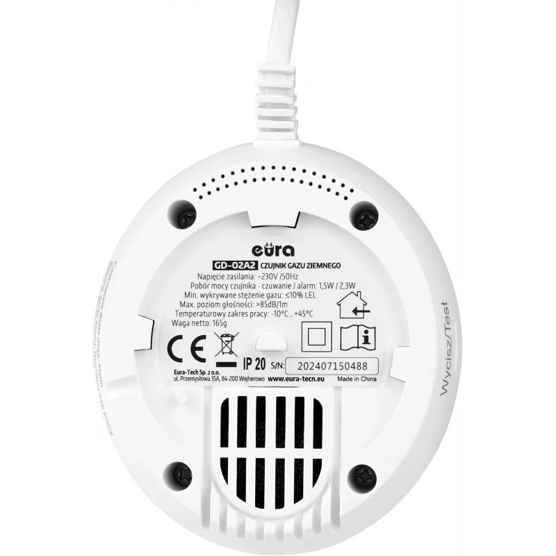 EURA GD-02A2 Rilevatore gas per gas naturale e GPL