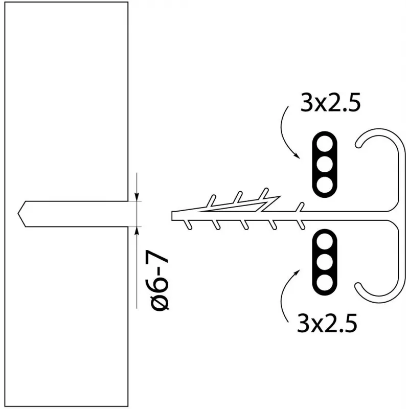 Clip per cavo piatto USMP-3 BIS Quick Mount 16,5 mm bianco 500 pezzi scatola Elektro-Plast Opatówek